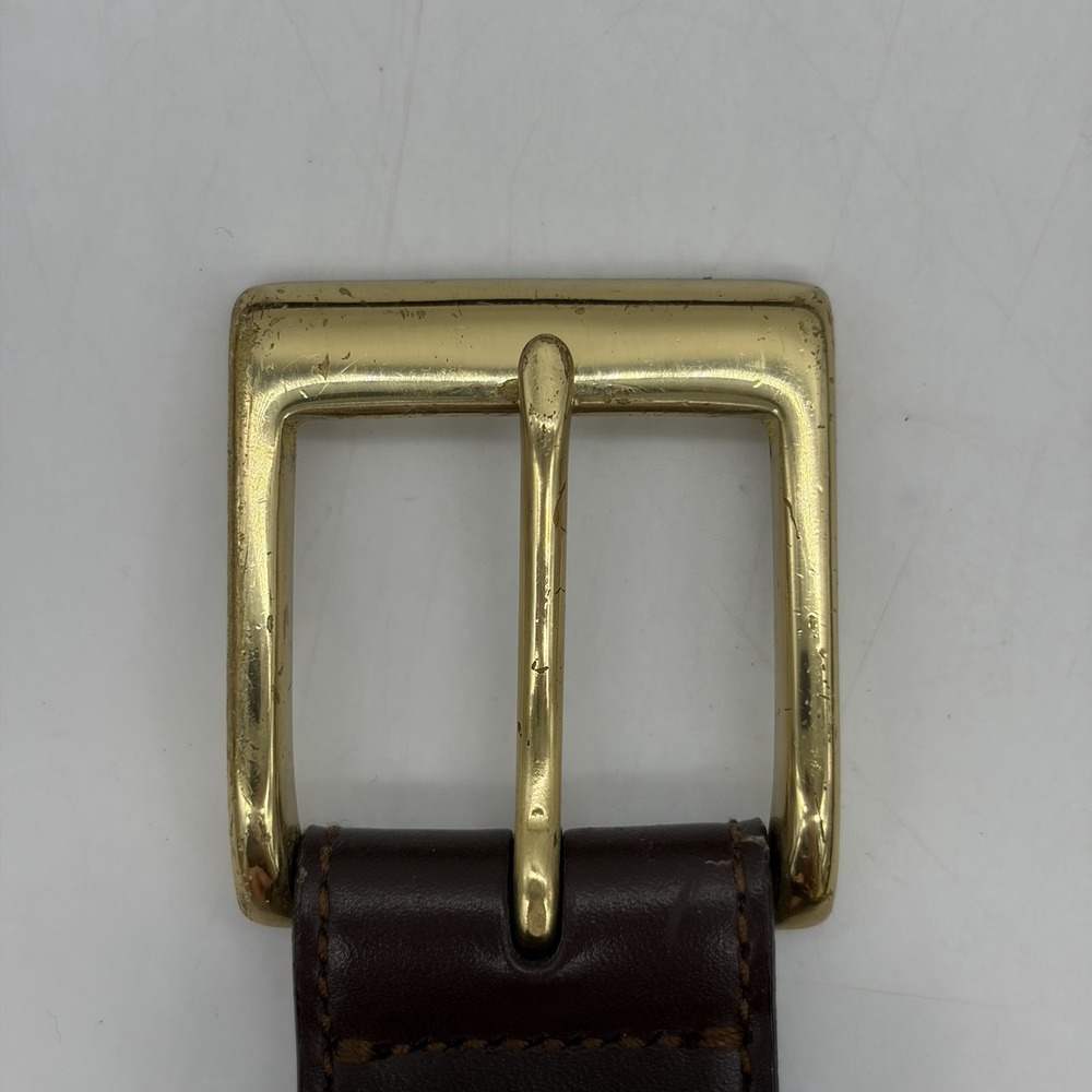 COACH Mens 38 Dress Belt Brown Genuine Calfskin #5953 100% Brass Buckle 36.5-40" - Picture 5 of 8